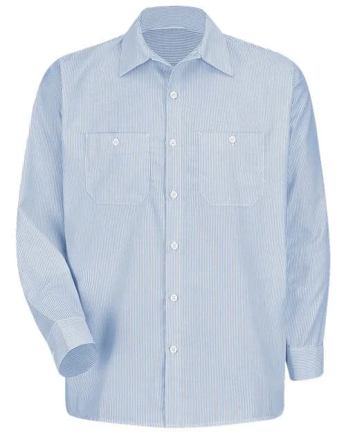 Red Kap Men's Tall Industrial Stripe Work Shirt
