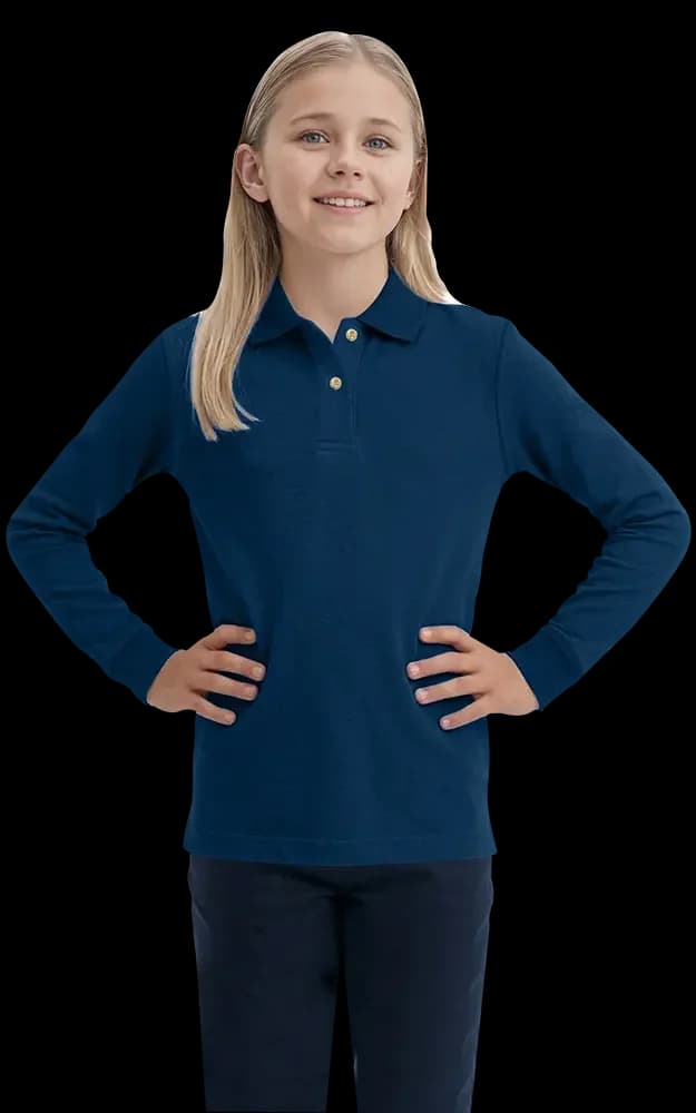 Blue Generation Youth Superblend L/S Pique Polo