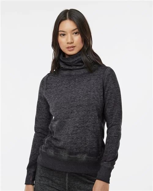 J. America Women’s Zen Fleece Cowl Neck Sweatshirt