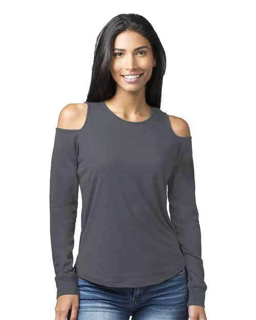 Boxercraft Women's Cold Shoulder Long Sleeve T-Shirt