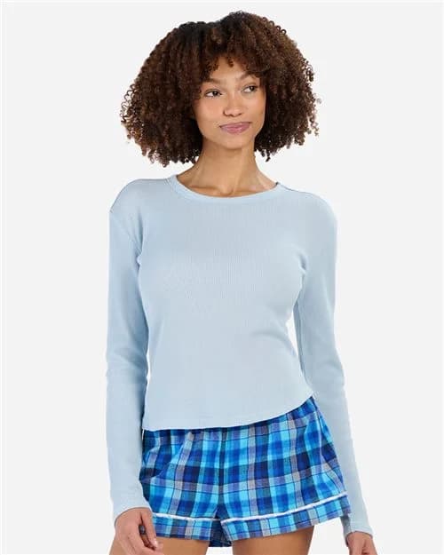 Boxercraft Women's Waffle Knit Baby Long Sleeve T-Shirt