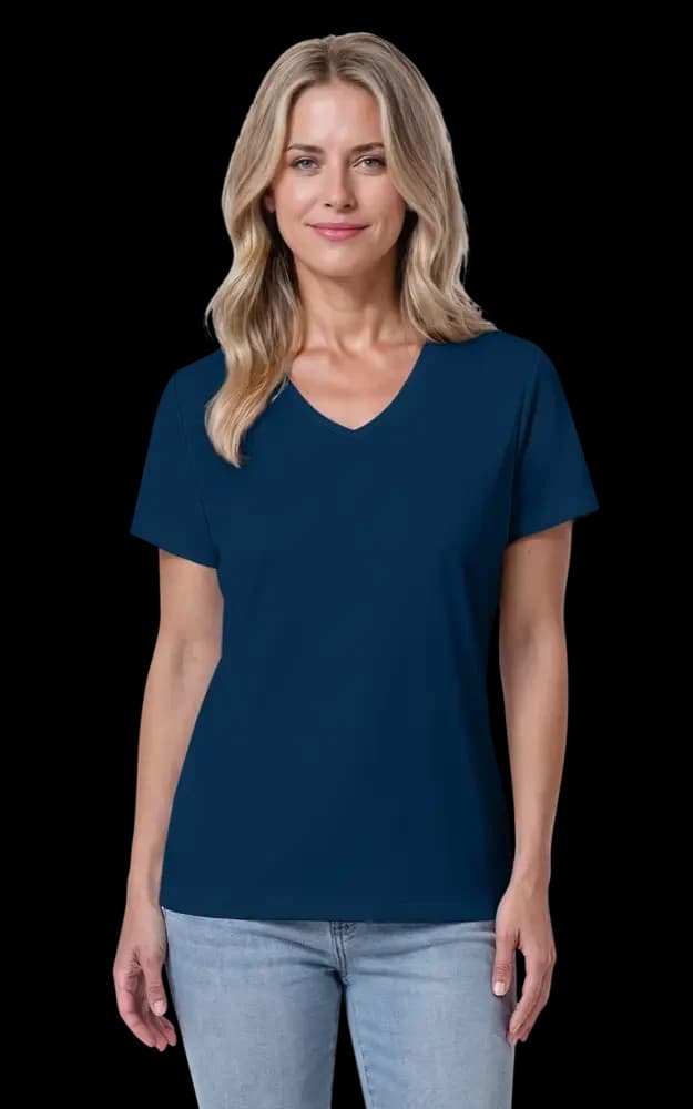 Blue Generation Ladies' Value Wicking V-Neck Tee