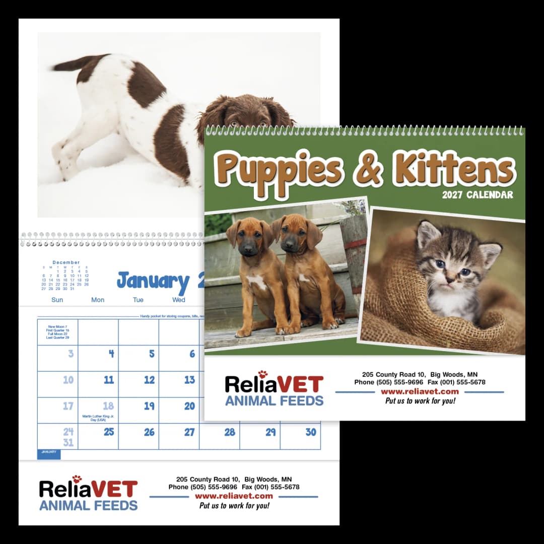 Puppies & Kittens Pocket Calendar