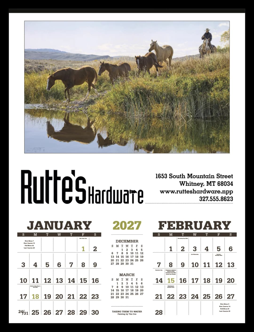 American West by Tim Cox Calendar