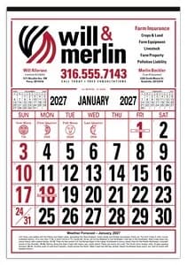 Skinner & Kennedy® Commercial 12-Sheet Calendar