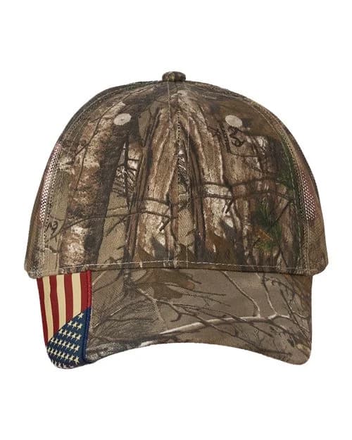 Kati Camo Woven USA Flag Mesh Cap