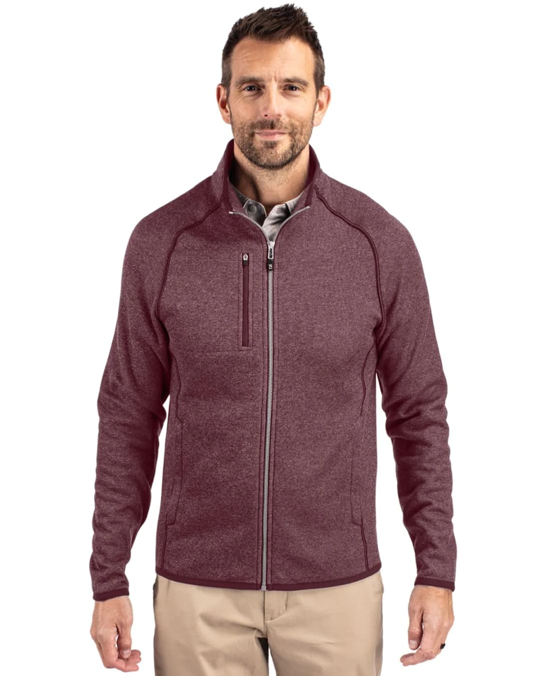 Cutter & Buck Mainsail Sweater-Knit Mens Full Zip Jacket