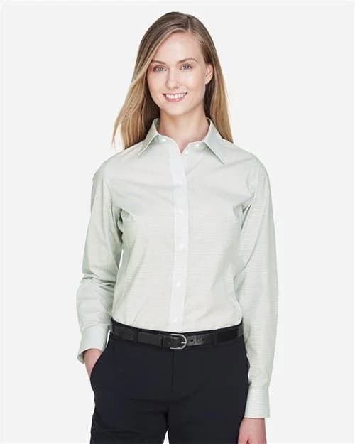 Devon & Jones Women's Crown Collection® Micro Tattersall Woven Dress Shirt