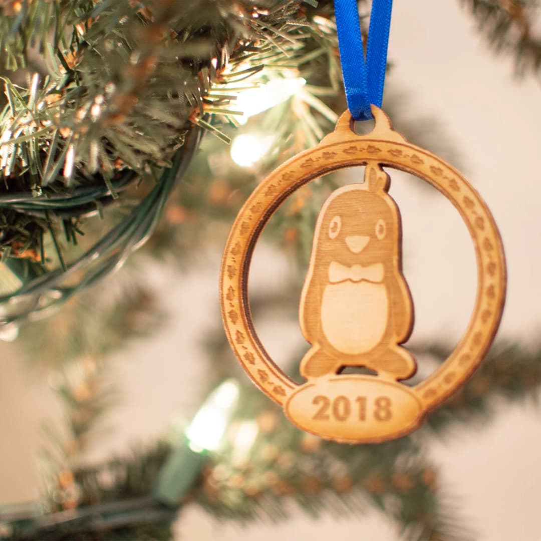 Wood Ornaments: 3" W X 3" H