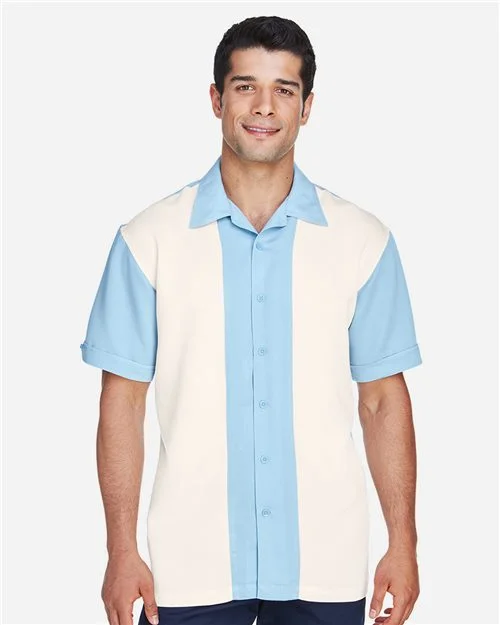 Harriton Men's Two-Tone Camp Shirt