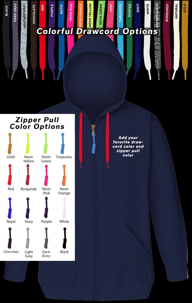 Blue Generation Custom Drawcord & Zipper Pull Hoodie