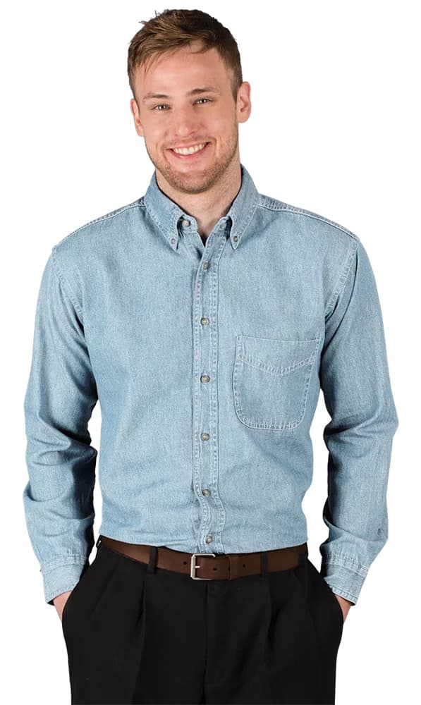 Blue Generation Men's L/S 100% Cotton Denim Shirt