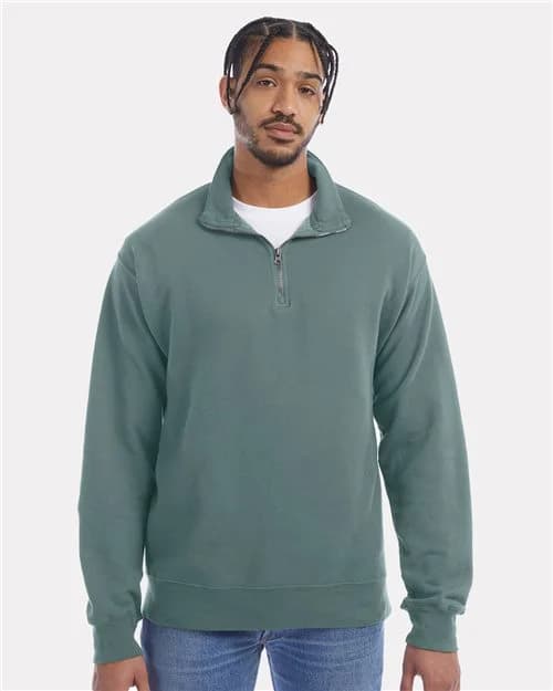 ComfortWash by Hanes Unisex Garment-Dyed Quarter-Zip Sweatshirt