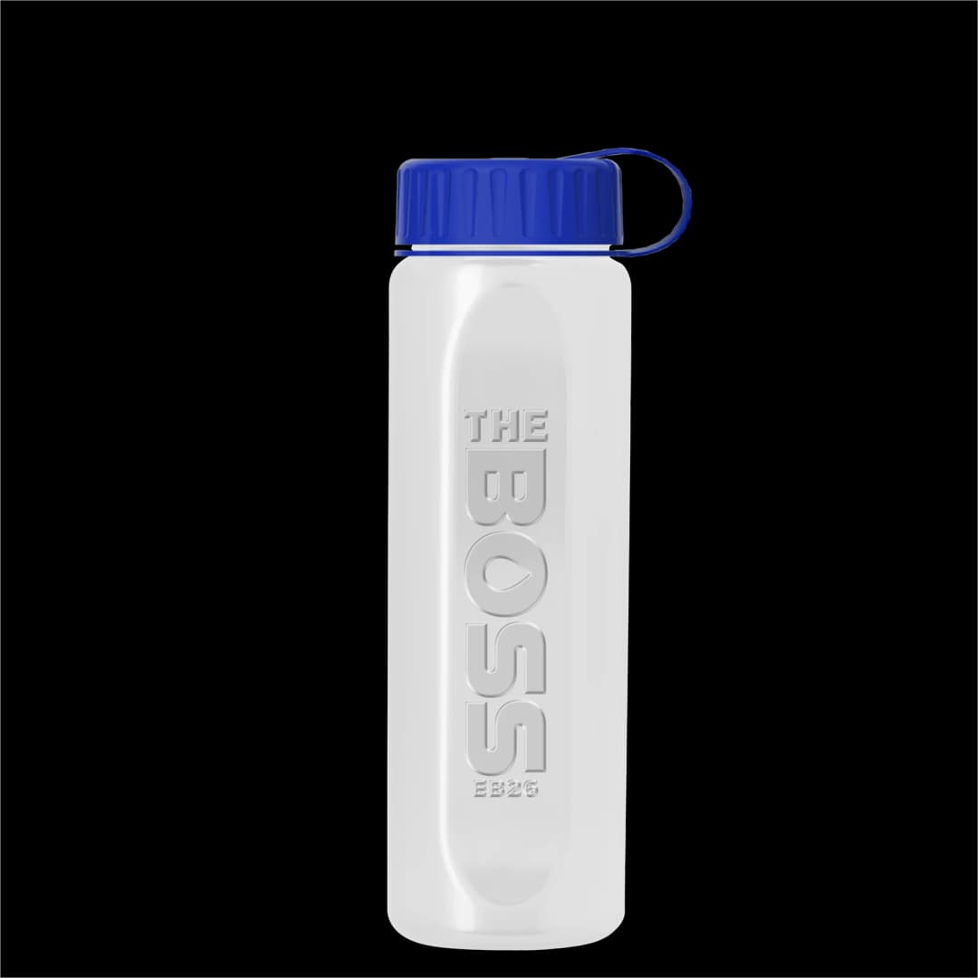 Boss Embossed RPET Bottle with Tethered Lid - 26 oz.
