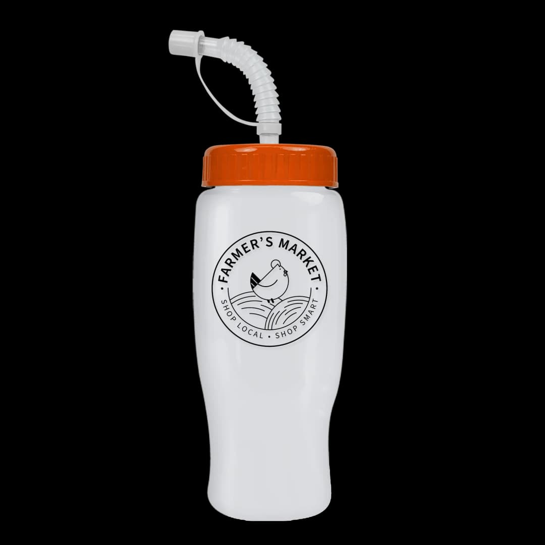 Poly+ Recycled Bottle with Straw Lid - 27 oz.