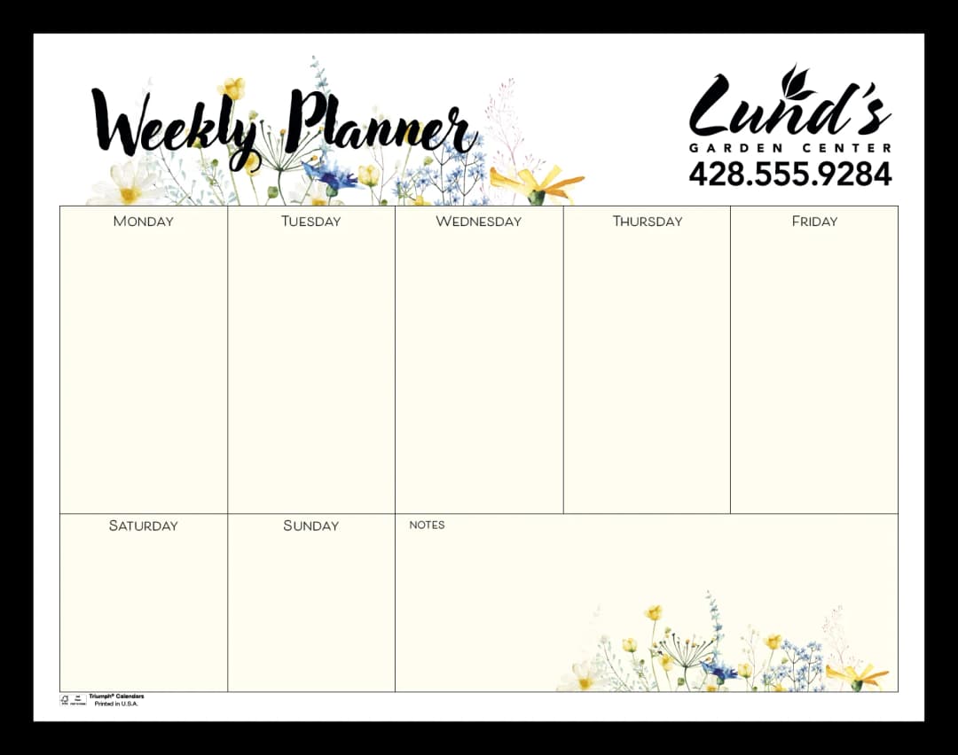 Small Weekly Desk Pad - Floral