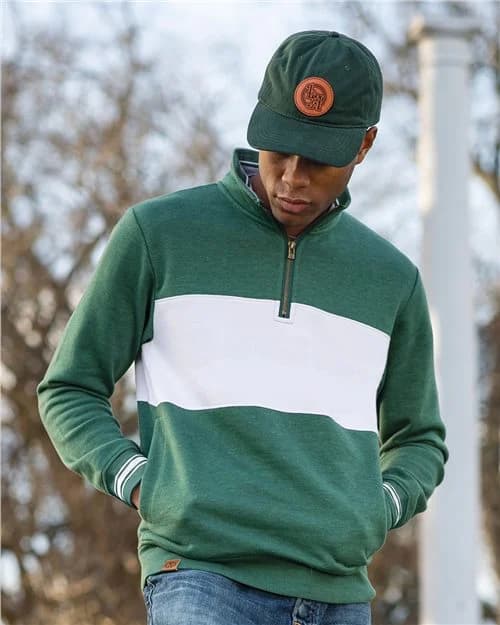 Holloway Men's All-American Fleece Colorblocked Quarter-Zip Sweatshirt