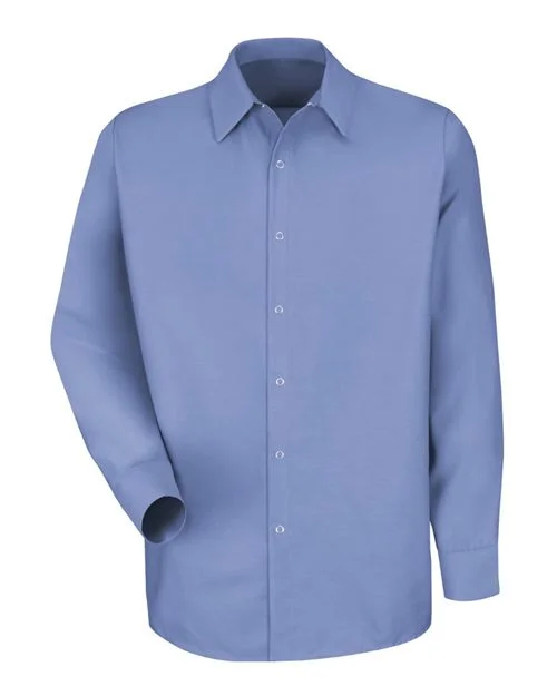 Red Kap Men's Specialized Pocketless Poplin Long Sleeve Work Shirt