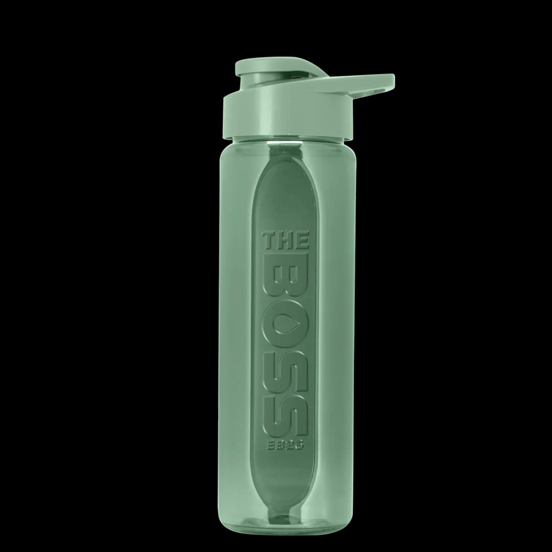 Boss Embossed RPET Bottle with Drink-Thru Lid - 26 oz.