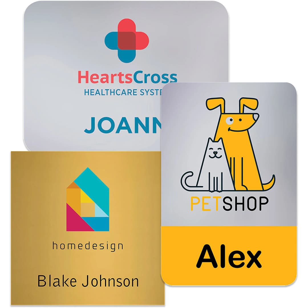 Charleston Plastic Name Badge (Custom sized between 3 and 6 sq. in.)