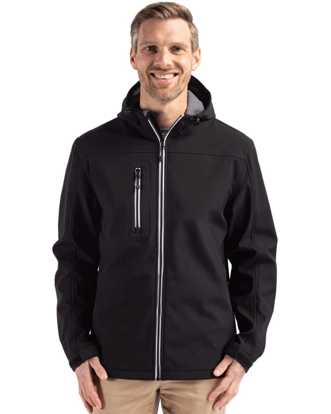 Clique Telemark Recycled Stretch Softshell Mens Full Zip Hooded Jacket