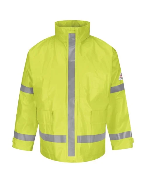 Bulwark Men's Hi-Visibility Flame-Resistant Rain Jacket