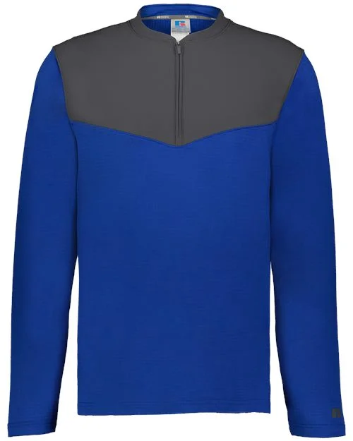 Russell Athletic Unisex Sideline Grid Fleece Quarter-Zip Pullover