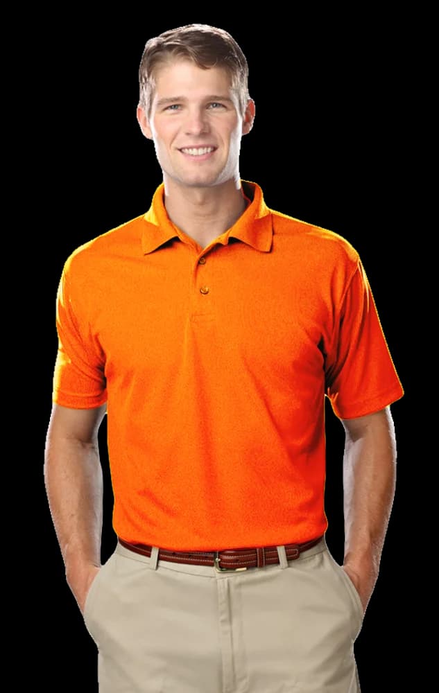 Blue Generation Men's Hi-Visibility Short-Sleeve Wicking Pique Polo