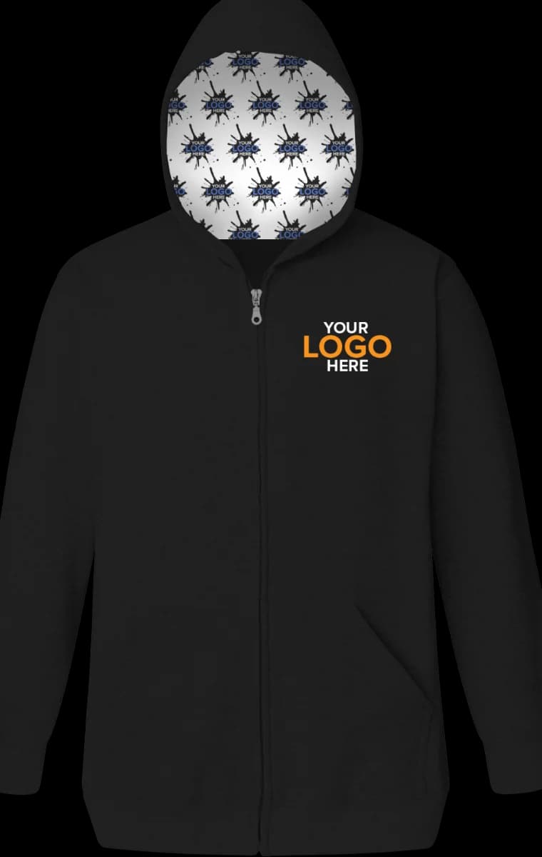 Blue Generation Your Logo Here Adult Zip Front Hoodie (Item BG9304ZH)