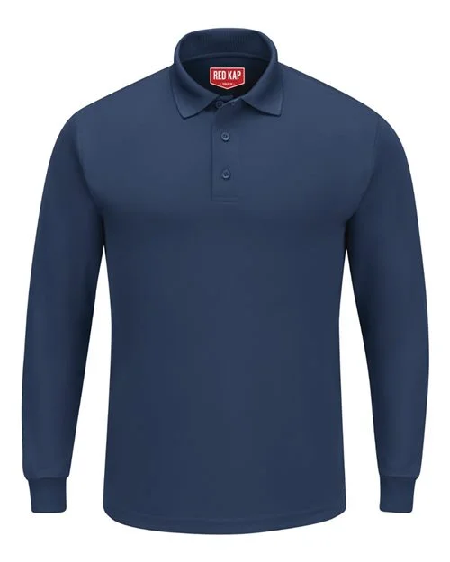 Red Kap Men's Long Sleeve Performance Knit Polo
