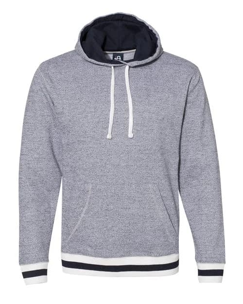 J. America Unisex Peppered Fleece Lapover Hooded Sweatshirt