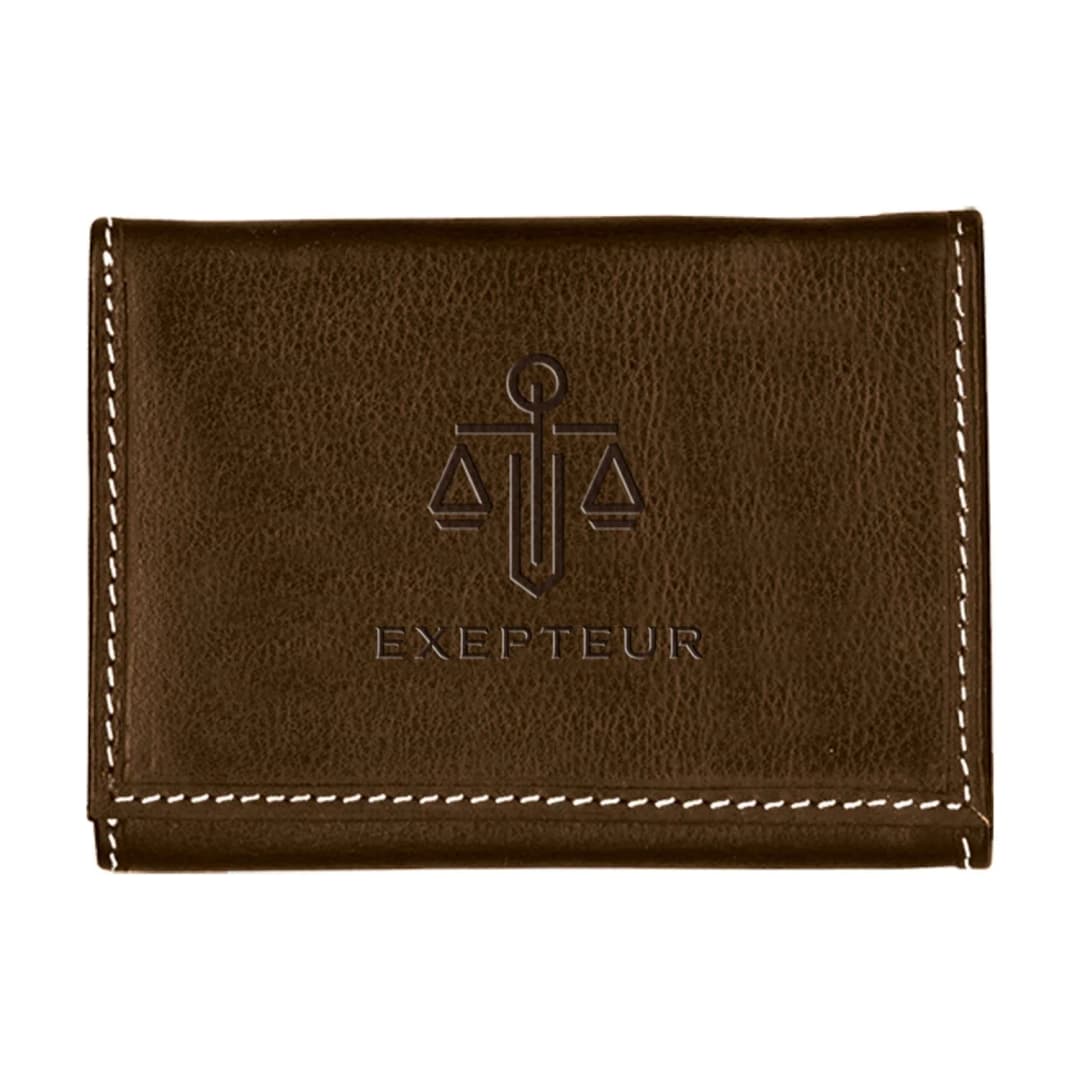 Contrast Stitch Tri-Fold Wallet