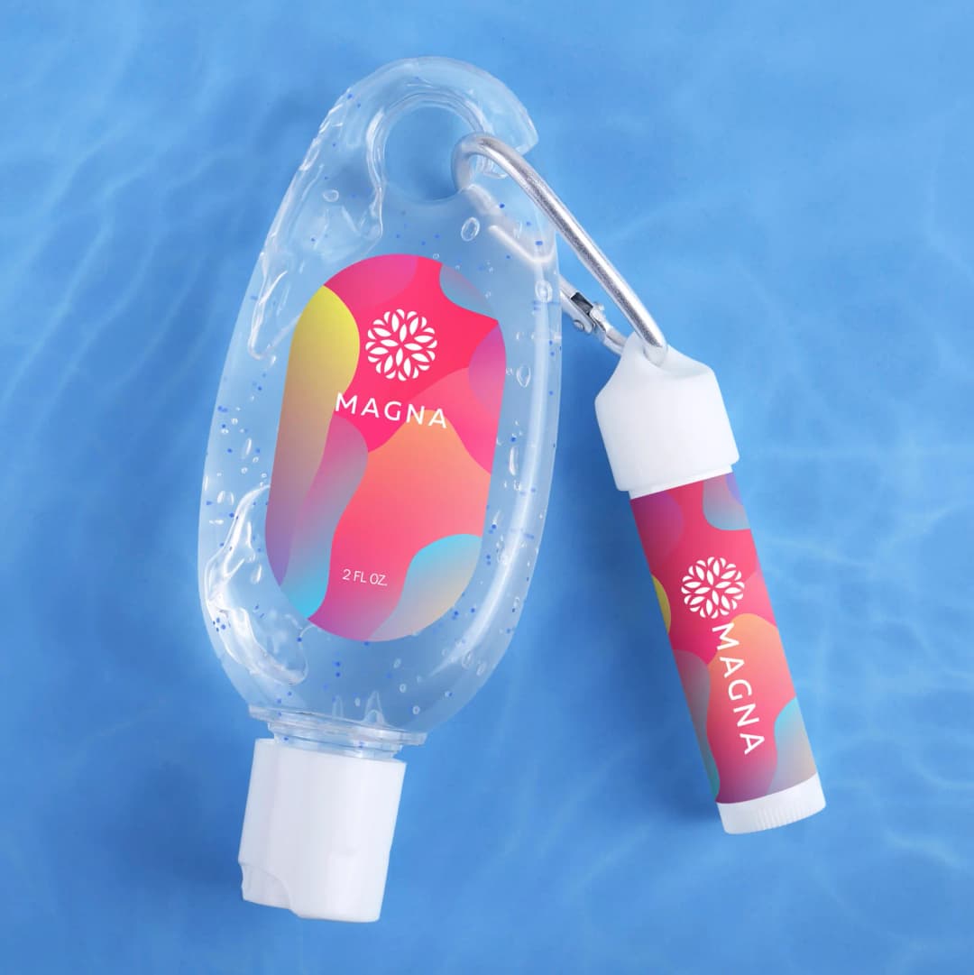 Moisturizing Hand Sanitizer & Lip Moisturizer Carabiner Kit