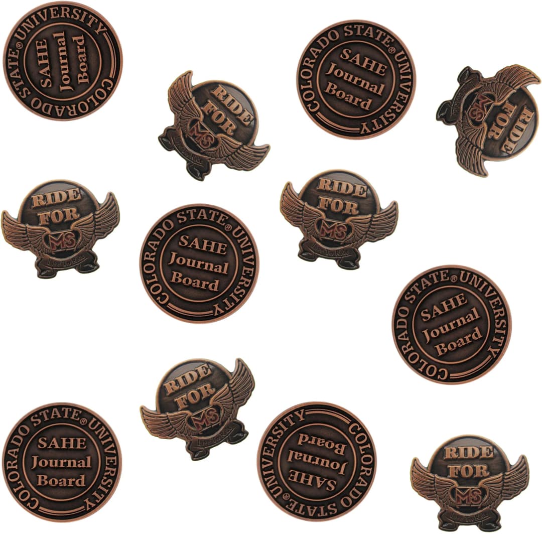Diestruck Antiqued Lapel Pins: 1/2" W X 1/2" H