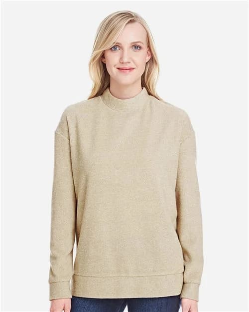 J. America Women's Weekend Terry Mock Neck Pullover
