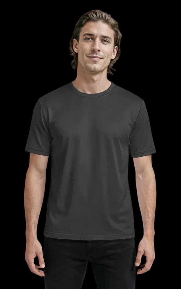 Blue Generation Men's Heathered Crew Neck Tee