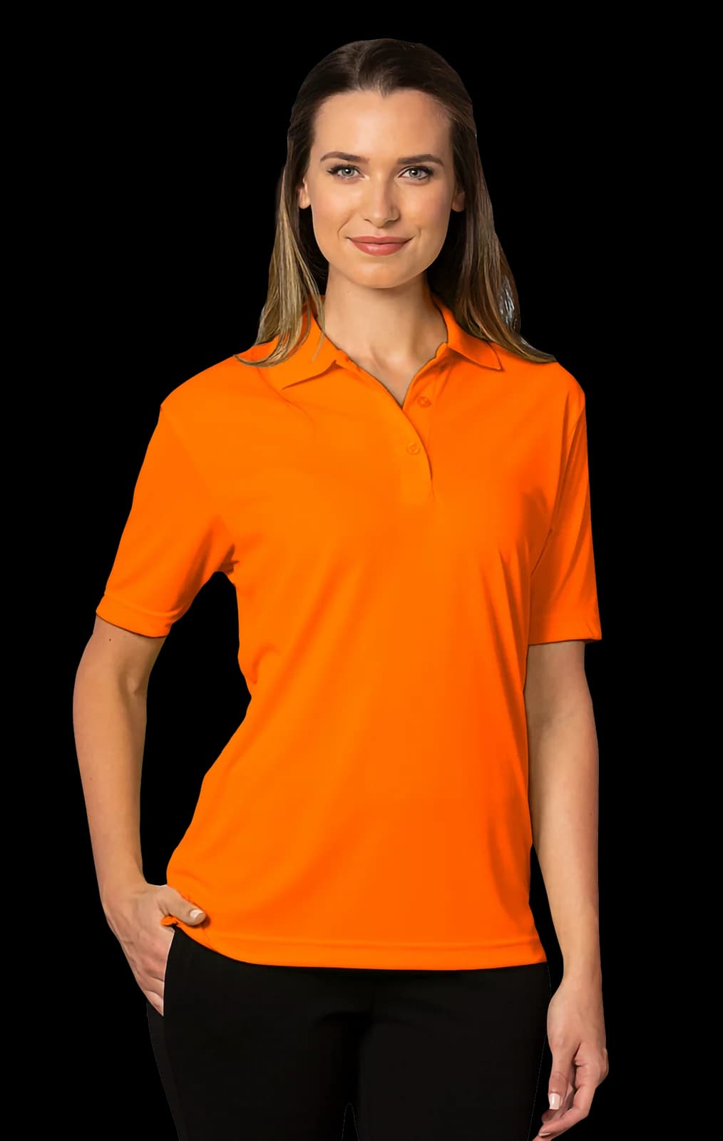 Blue Generation Ladies' Hi-Visibility Short-Sleeve Wicking Pique Polo