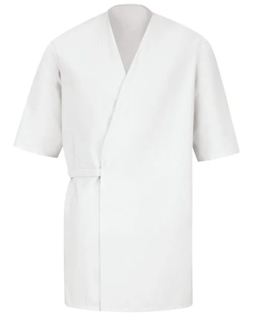 Red Kap Men's Collarless Poplin Butcher Wrap