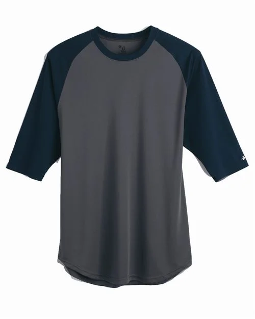 Badger Men's B-Core Three-Quarter Sleeve Baseball T-Shirt