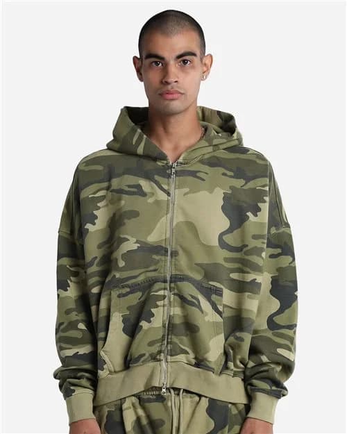 Shaka Wear Unisex Garment-Dyed Cropped Full-Zip Hoodie Sweatshirt