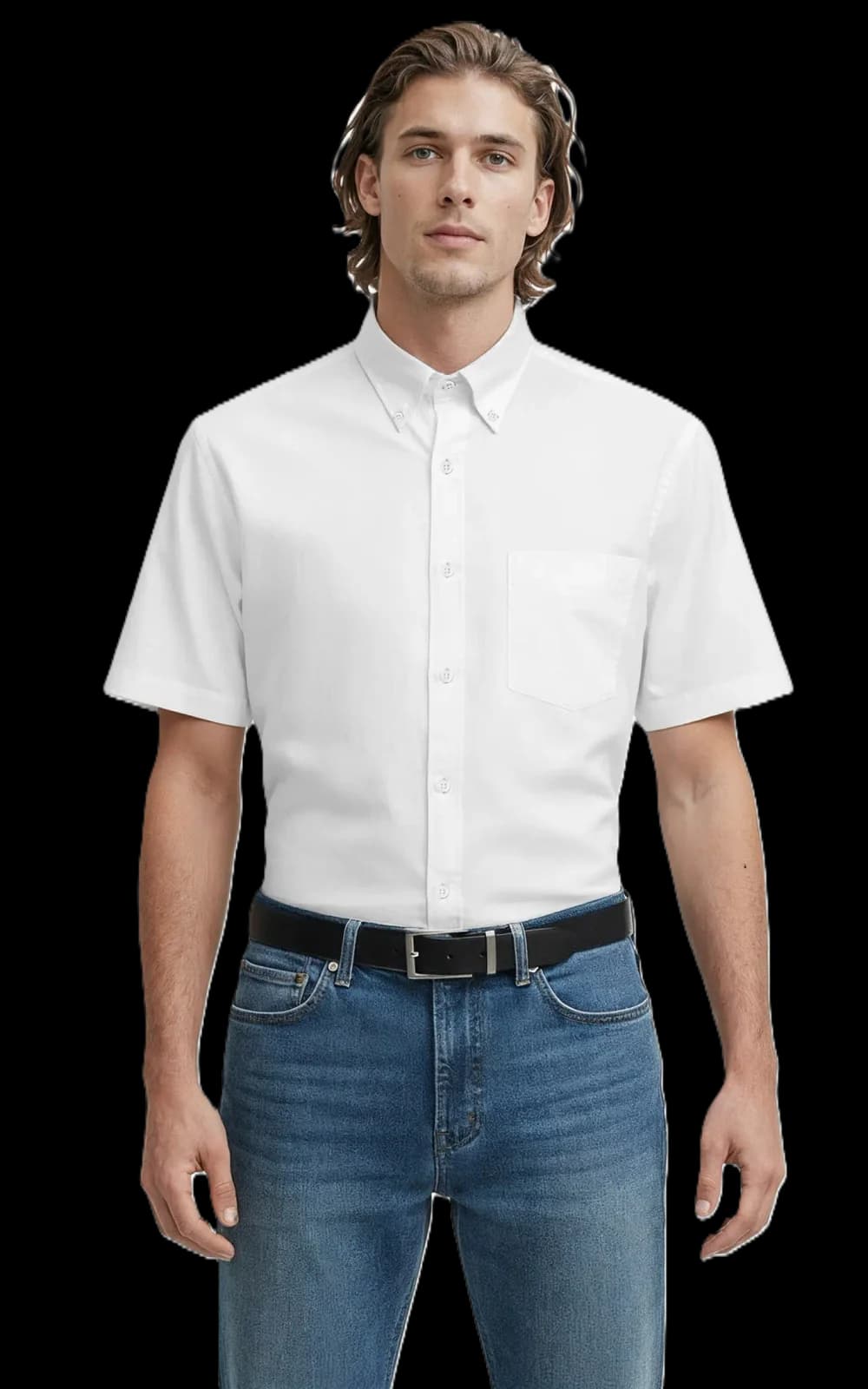 Blue Generation Men's Short-Sleeve Oxford Shirt