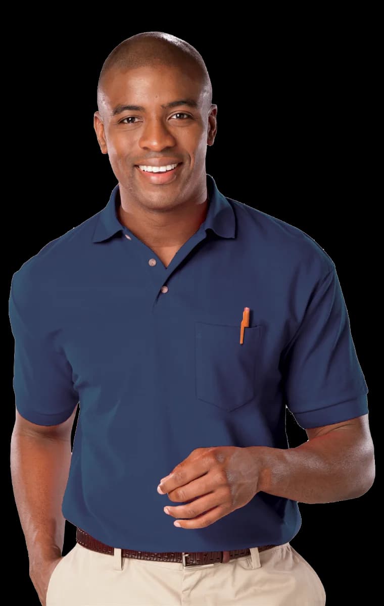 Blue Generation Adult Superblend Short-Sleeve Pocketed Polo