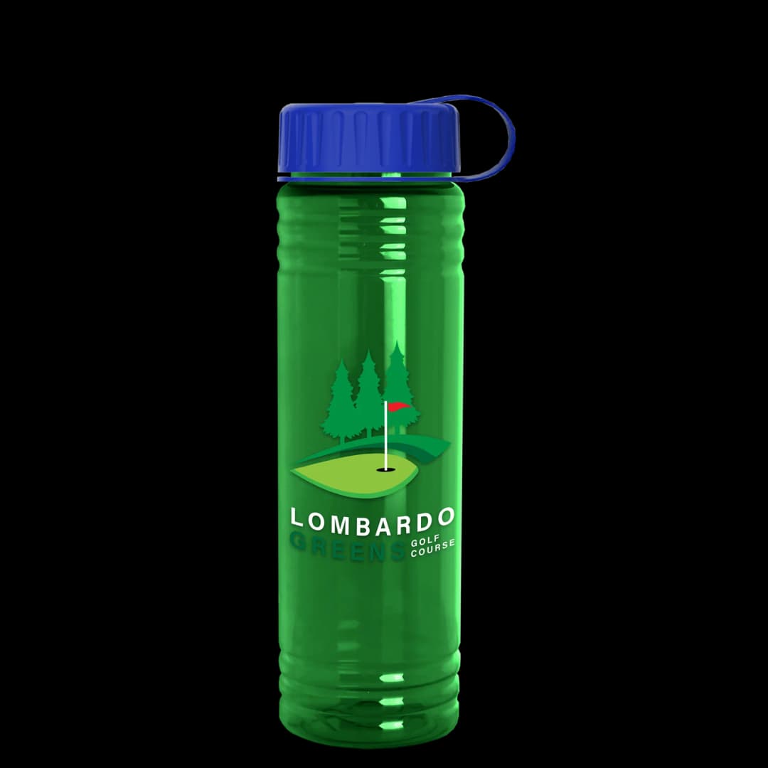 Slim Fit RPET Bottle with Tethered Lid - 24 oz.