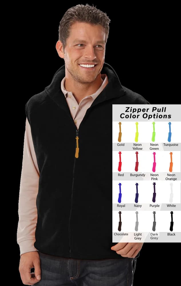 Blue Generation Custom Zipper Pull Polar Fleece Vest