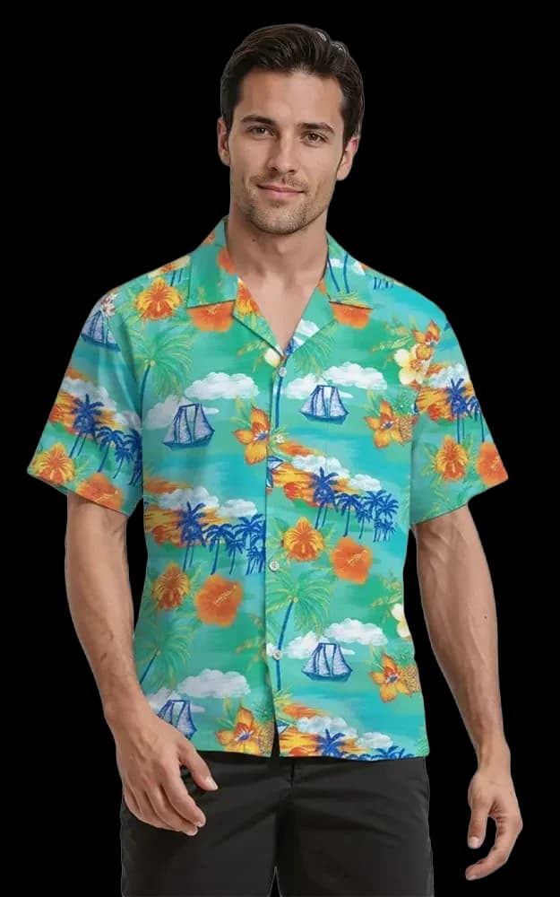 Blue Generation Tropic Print Camp Shirt