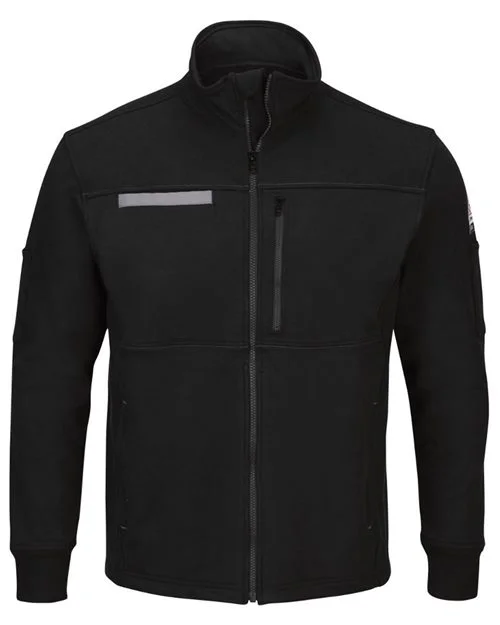Bulwark Men's Tall Zip Front Fleece Jacket-Cotton /Spandex Blend
