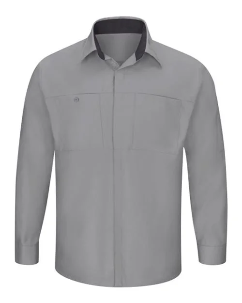 Red Kap Men's Tall Performance Plus Long Sleeve Shirt with OilBlok Technology