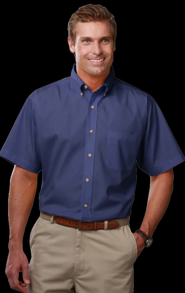 Blue Generation Men's Scotchgard Twill S/S Shirt