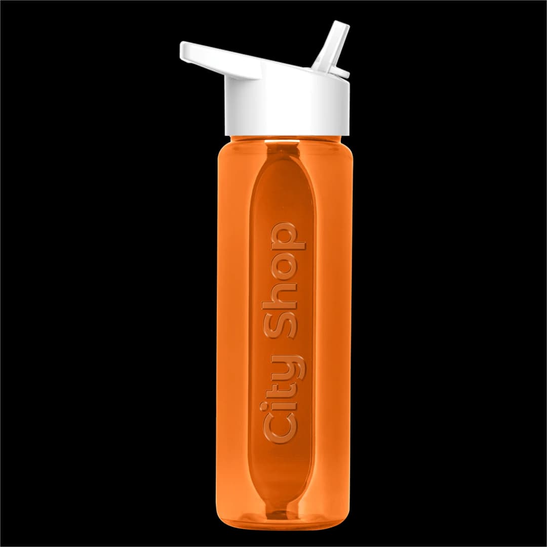 Boss Embossed RPET Bottle with Flip-Straw Lid - 26 oz.