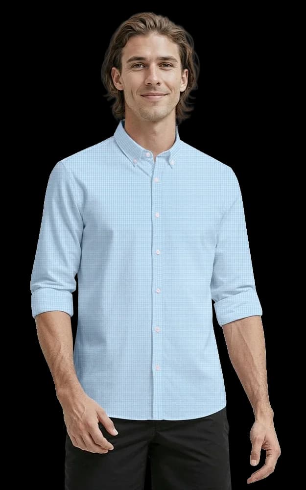 Blue Generation Men's L/S Tricolor Plaid (Item BG7270)